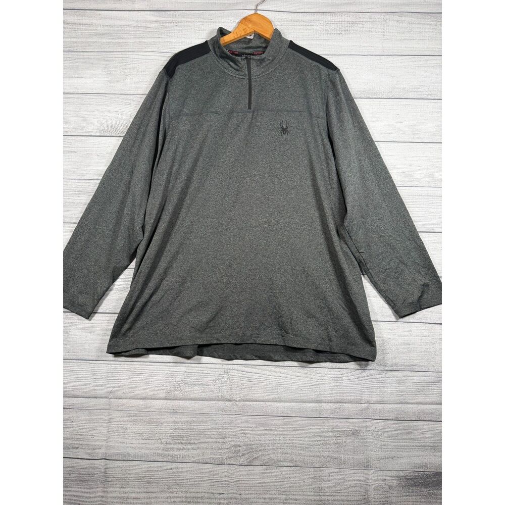Spyder Active Men's XXL Gray Quarter Zip Performance Pullover Shirt 4207